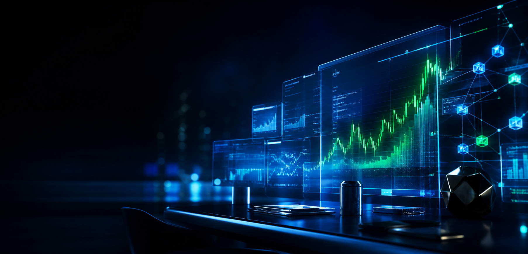 Abstract digital asset market visualization